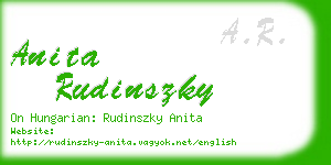 anita rudinszky business card